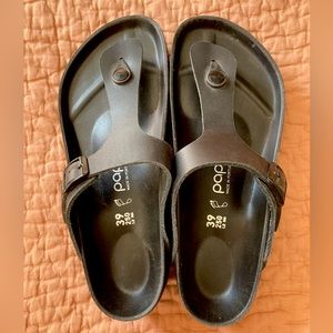 Black Leather Platform Birkenstock’s